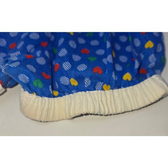 Vintage Carrots Girls Summer Romper Jumpersuit Blue Dot and Heart Pattern Size 4 - Picture 2 of 8